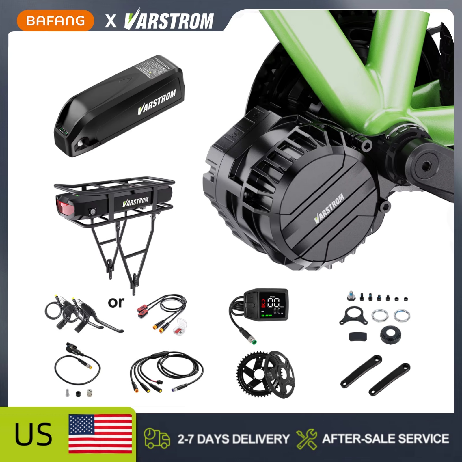 Side Hung Mid Drive Motor Kit - Kits de motor central Varstrom 750W